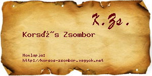 Korsós Zsombor névjegykártya