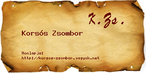 Korsós Zsombor névjegykártya